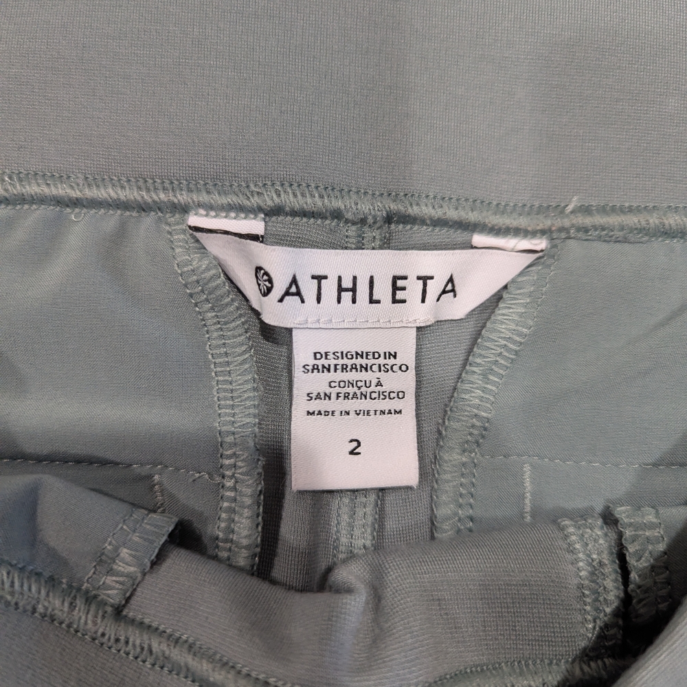 Athleta Eastbound Straight Pull On Pant Size 2 Seafoam Green Classic Workwear - Picture 7 of 9